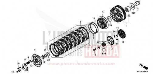 EMBRAYAGE (CRF1000A/A2/AL/AL2) CRF1000AJ de 2018